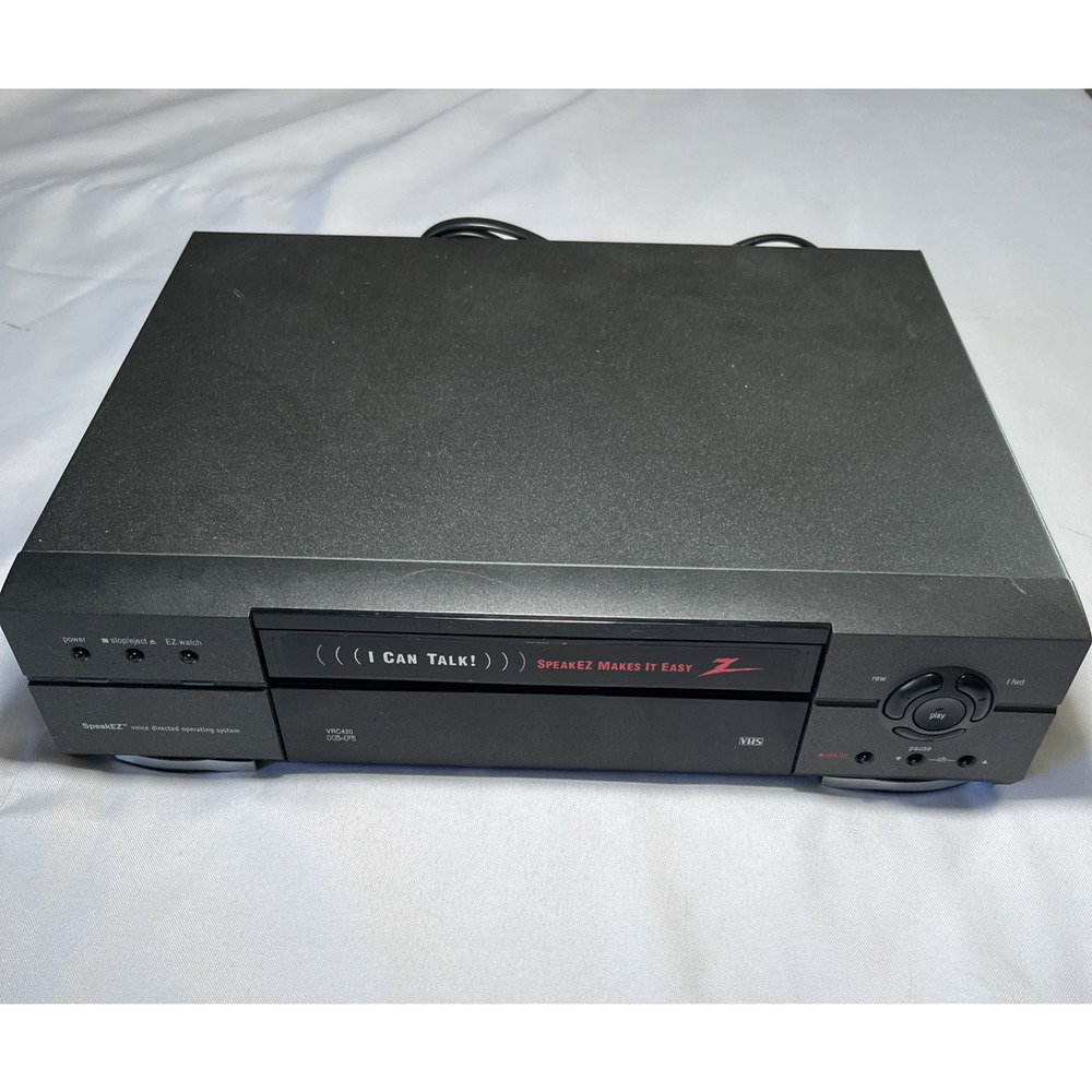 Zenith SpeakEZ VRC420 Video Cassette VCR VHS Player Recorder No Remote TESTED